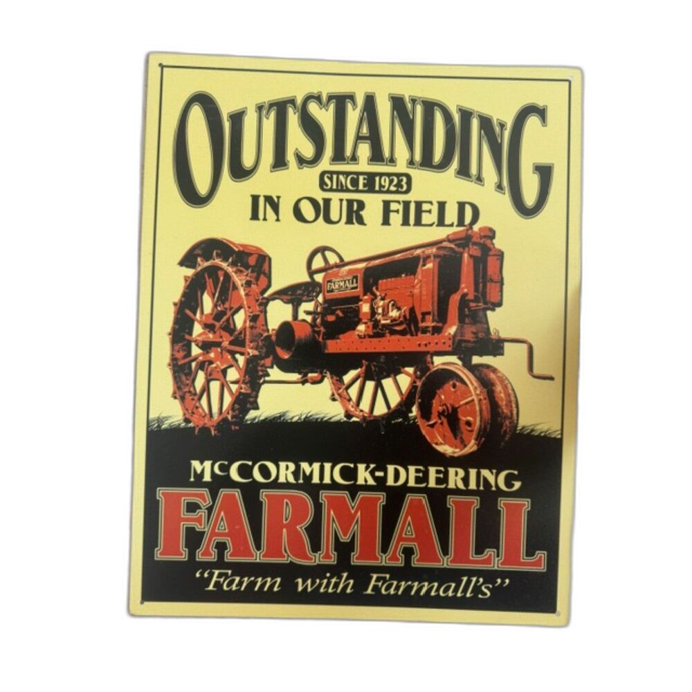 Farmall Outstanding Since 1923 Agriculture Sign Yellow Red Black